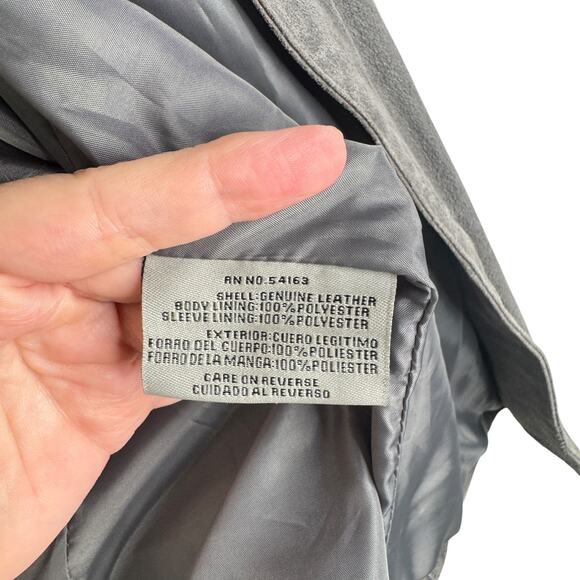 Levi’s Brushed Suede 100% Leather Moto Jacket Grey Women’s Plus Size 1X Biker - Picture 9 of 14